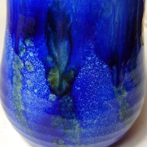 Vintage Ceramic Italian Eggplant Planter Vase Hand Painted Purple Drip Glaze - Picture 5 of 8